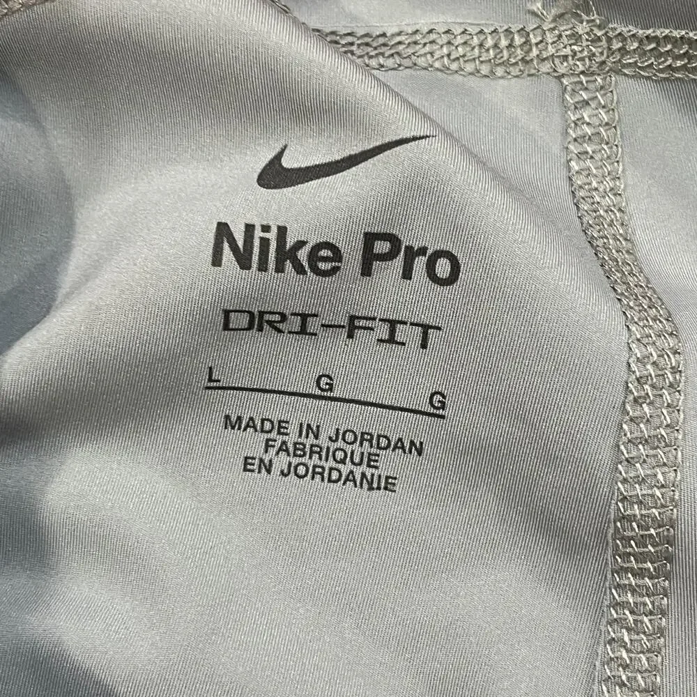 Nike Pro Dri-FIT Grey Pink Athletic Compression Booty Shorts Women's Size Large